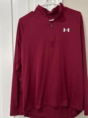 Under Armour Maroon Quarter-Zip Performance Jacket